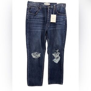 NWT Kancan 90's Boyfriend High Rise Distressed Jeans 15/31 Button Fly
